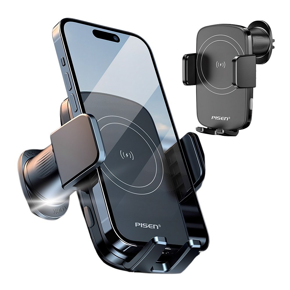Carregador Veicular Wireless Pisen Tp-c69 15w P/veículo Preto