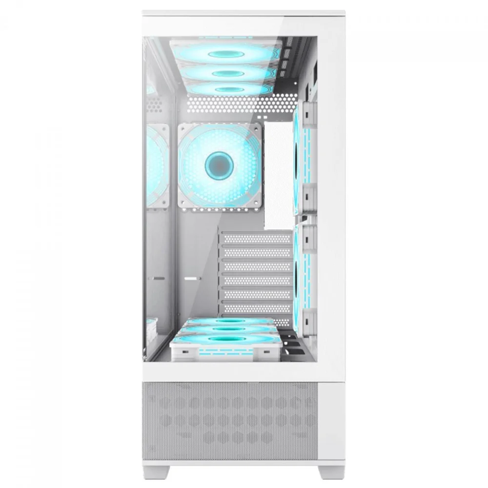 Imagem 3 de 5 do produto Gabinete Gamer Gamemax Vista White, Mid Tower, Atx, Vidro Temperado, Branco, Sem Fonte, Sem Fan