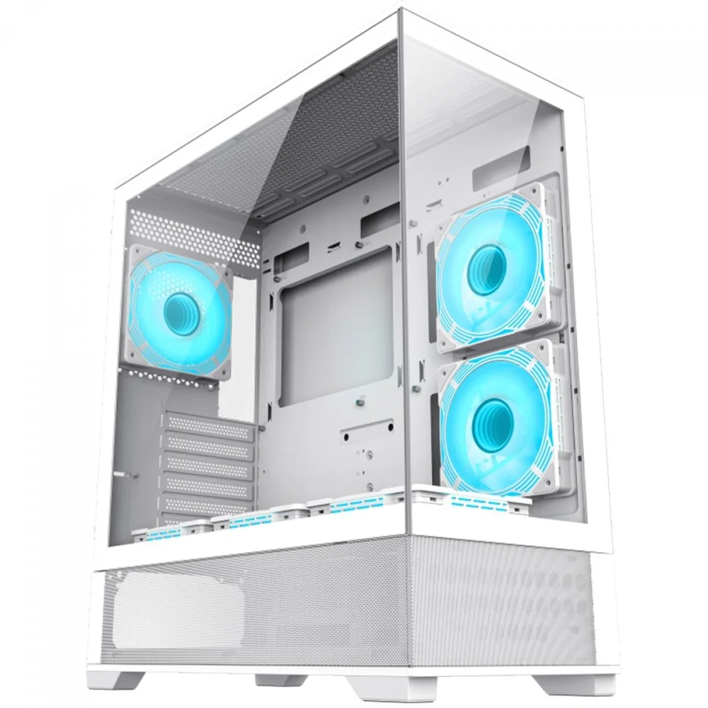 Imagem 5 de 5 do produto Gabinete Gamer Gamemax Vista White, Mid Tower, Atx, Vidro Temperado, Branco, Sem Fonte, Sem Fan