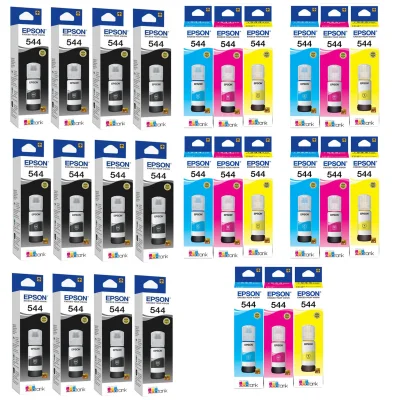 Kit 27 Refil Tinta Para Epson   T544 L3110 L3150 L3250  Preto/Cores