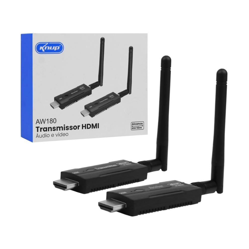 Transmissor E Receptor HDMI 1080p, Wireless P/ Monitor Tv E PC, Até 50m, Plug And Play