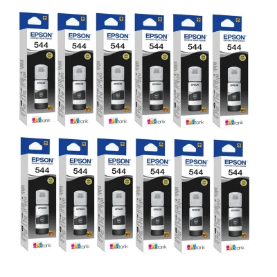 Kit 12 Refil Tinta Para Epson   T544 L3110 L3150 L3250 Preto