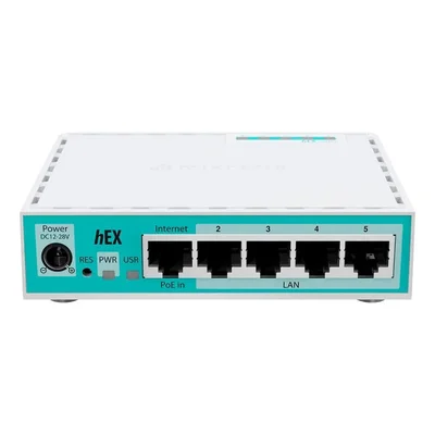 Roteador Mikrotik Routerboard E50ug Hex, 5 Portas Ethernet 10/100/1000 Mbps, Ip20, Branco - E50ug