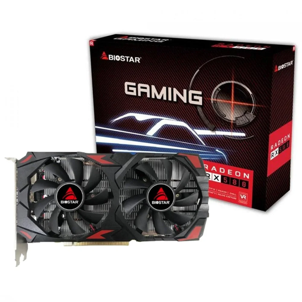 Placa De Vídeo Biostar Amd Radeon Rx 580 2048sp, 8GB, GDDR5, 256 Bit, Va5815rq82