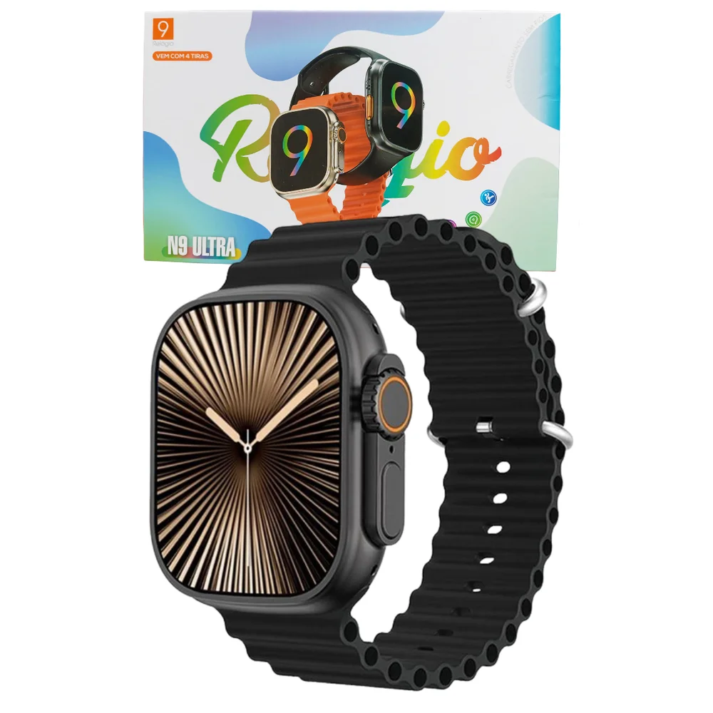 Smartwatch N9 Ultra 49mm Chamadas Batimentos 4 Multiiras Nf Cor Da Caixa:preto