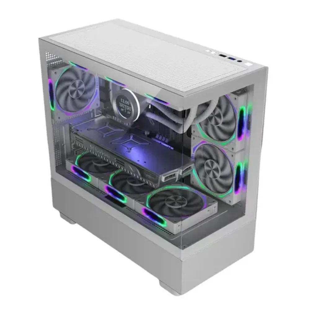Imagem 3 de 4 do produto Gabinete Brazil Bpc Matx Gamer Bpc-k215 Branco C/ 6 Coolers Sem Fonte