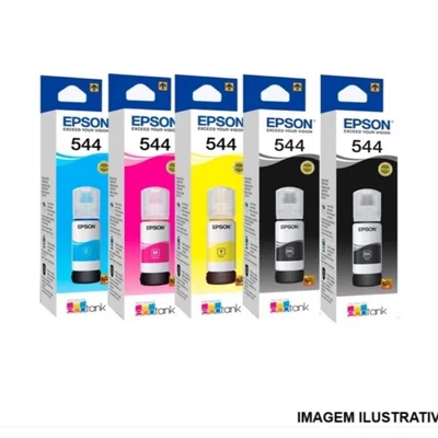 Kit 5 Refil Tinta Para L3110 L3150 L3250   Preto e Cores