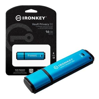 Pen Drive  16gb Usb C 3.2 Cripto Ironkey Vault Privacy 50 Ikvp50c/16gb Kingston