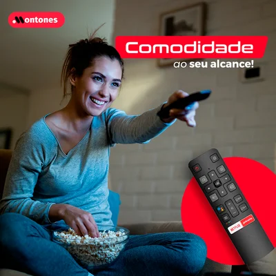 Controle Remoto Para Tv Tcl Semp Smart Globoplay Netflix + 2 Pilhas — foto 2