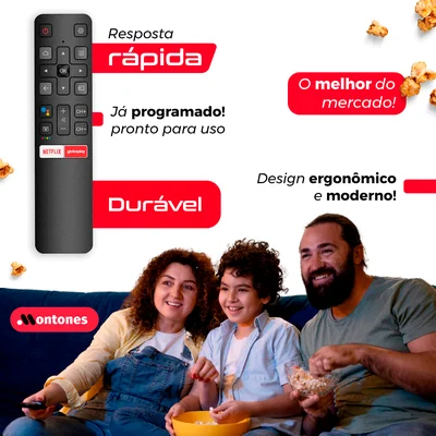 Controle Remoto Para Tv Tcl Semp Smart Globoplay Netflix + 2 Pilhas — foto 3