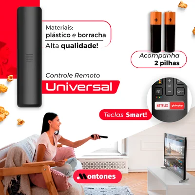 Controle Remoto Para Tv Tcl Semp Smart Globoplay Netflix + 2 Pilhas — foto 5