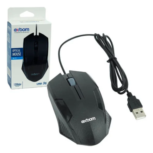 Imagem 2 de 4 do produto Mouse Óptico Com Fio Usb Black 03950 - Ms-71
