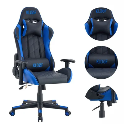 Cadeira Giratória Gamer Kl3 Preto E Azul