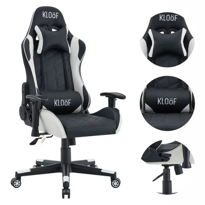 Cadeira Giratória Gamer Kl3 Preto E Branco