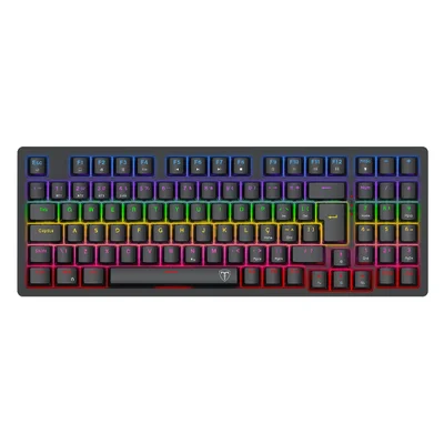 Teclado Mecanico Gamer Holysword Rainbow Wireless Dust-proof Brown T-dagger T-tgk331-br Preto