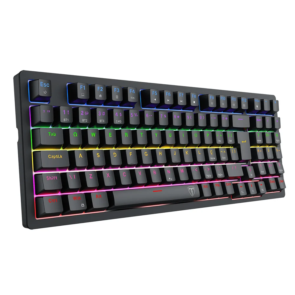 Imagem 2 de 5 do produto Teclado Mecanico Gamer Holysword Rainbow Wireless Dust-proof Brown T-dagger T-tgk331-br Preto