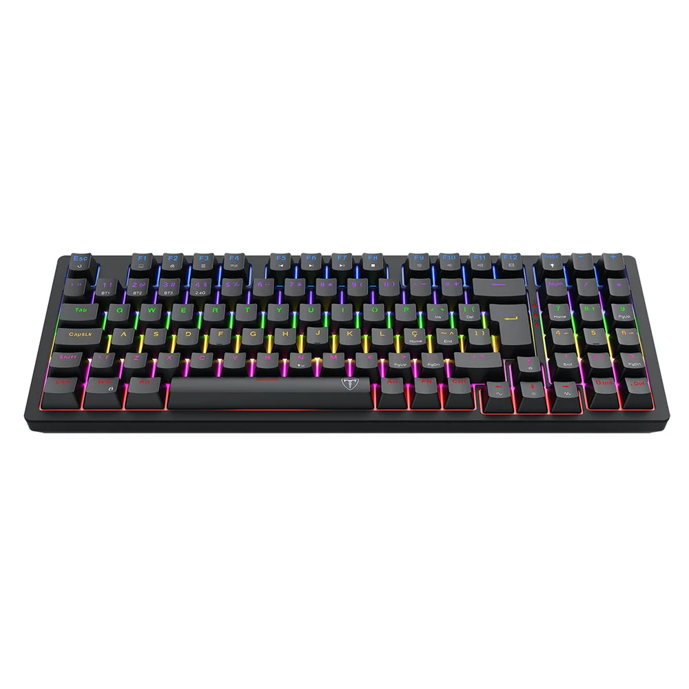Imagem 3 de 5 do produto Teclado Mecanico Gamer Holysword Rainbow Wireless Dust-proof Brown T-dagger T-tgk331-br Preto