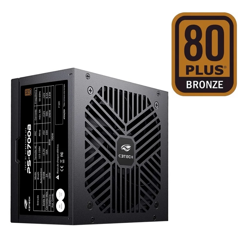 Imagem 2 de 4 do produto Fonte Atx 700w C3tech Ps-g700b 80 Plus Bronze