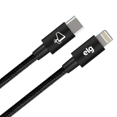 Cabo Usb-c Para Lightning, Sincronização E Carga Ultrarrápida 27w 3a, Malha Trançada, Cor:preto;tamanho:1 Metro