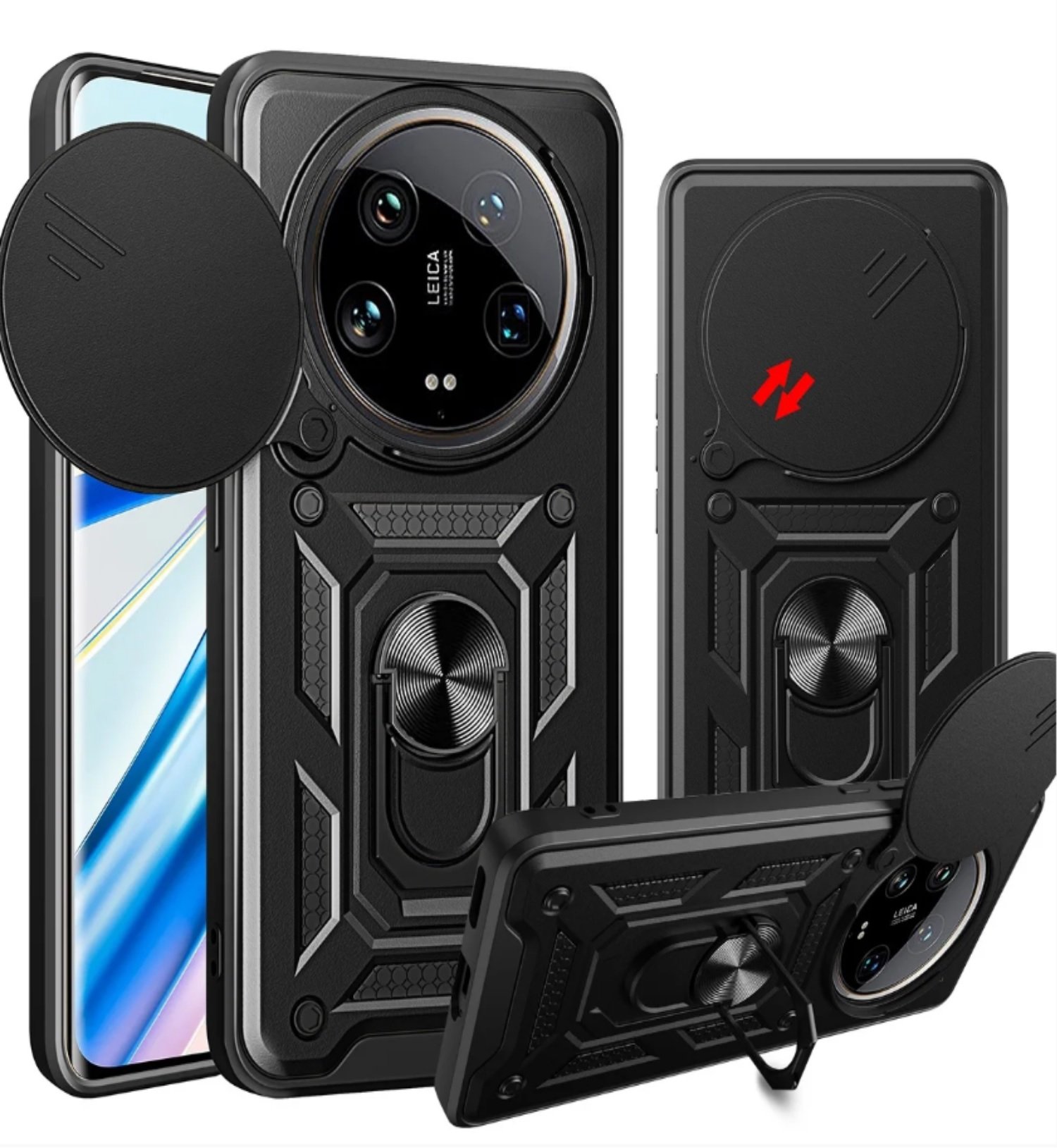 Capa Capinha Armadura C/ Proteção Da Camera Suporte Anel 360 Para Xiaomi Mi 14 Ultra