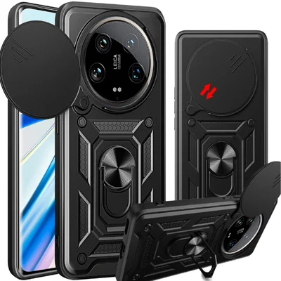 Capa Capinha Armadura C/ Proteção Da Camera Suporte Anel 360 Para Xiaomi Mi 14 Ultra