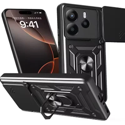 Capa Capinha Armadura C/ Proteção Da Camera Suporte Anel 360 Para Xiaomi Redmi Note 14 4g 5g