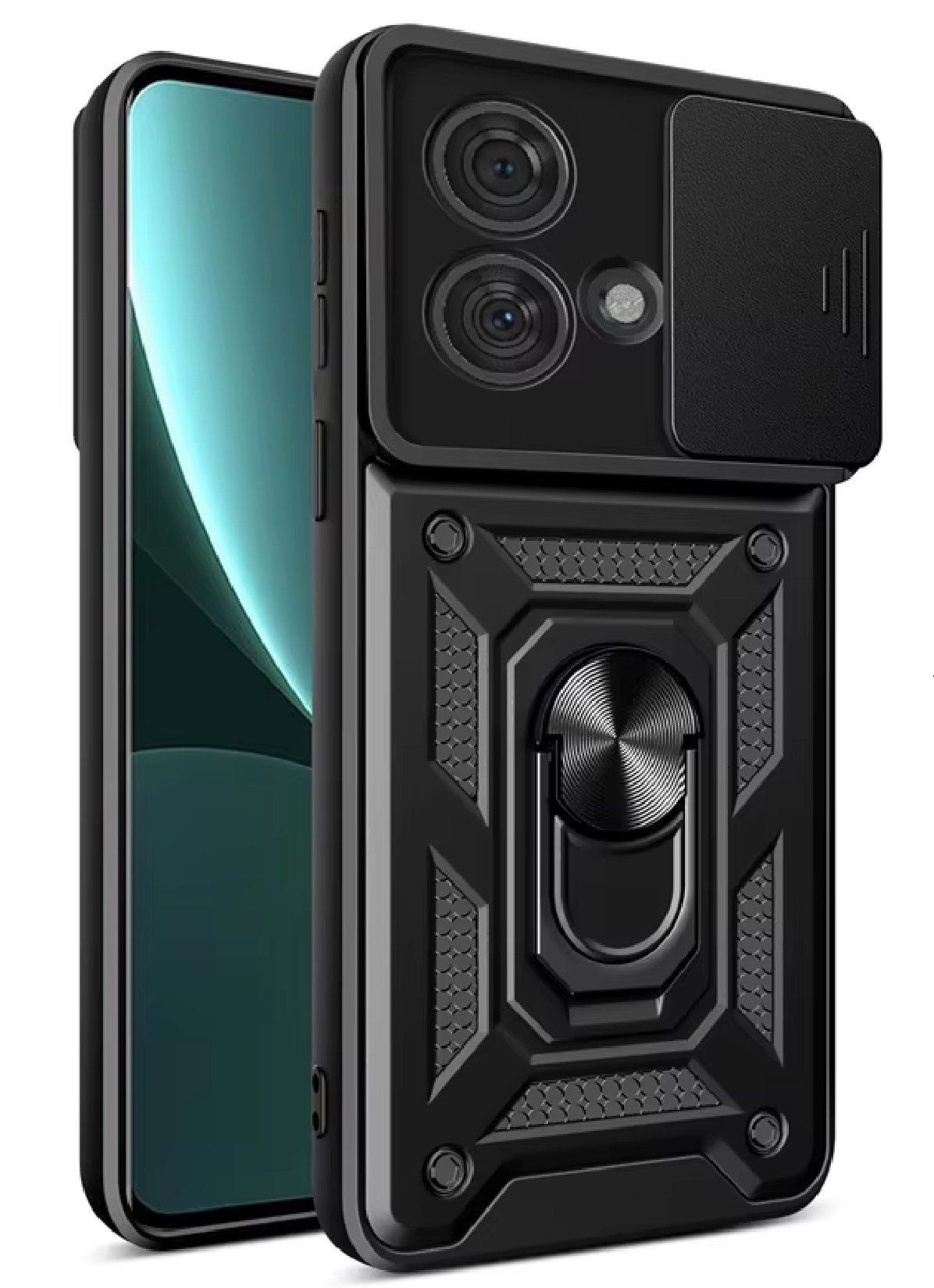 Capa Capinha Armadura C/ Proteção Da Camera Suporte Anel 360 Para Motorola Edge 40 Neo