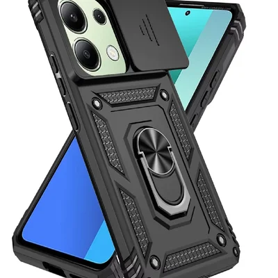 Capa Capinha Armadura C/ Proteção Da Camera Suporte Anel 360 Para Redmi Note 14s / M6 Pro 4g
