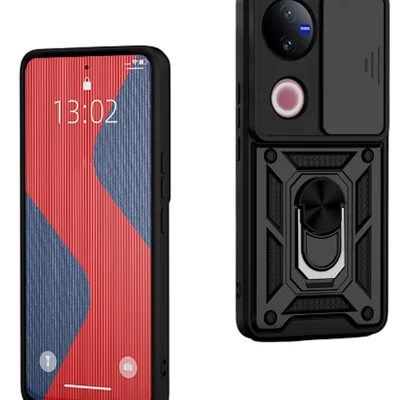 Capa Capinha Armadura C/ Proteção Da Camera Suporte Anel 360 Para Jovi V50 5g