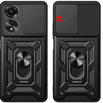 Capa Capinha Armadura C/ Proteção Da Camera Suporte Anel 360 Para Oppo A60