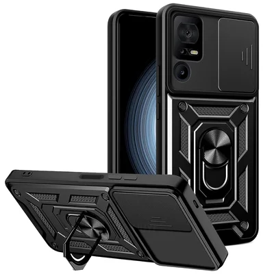 Capa Capinha Armadura C/ Proteção Da Camera Suporte Anel 360 Para Tcl 40 Se