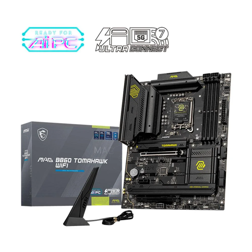 Placa Mae (intel) Msi Mag B860 Tomahawk Wifi Ddr5 LGA 1851 Ultra Processors 5