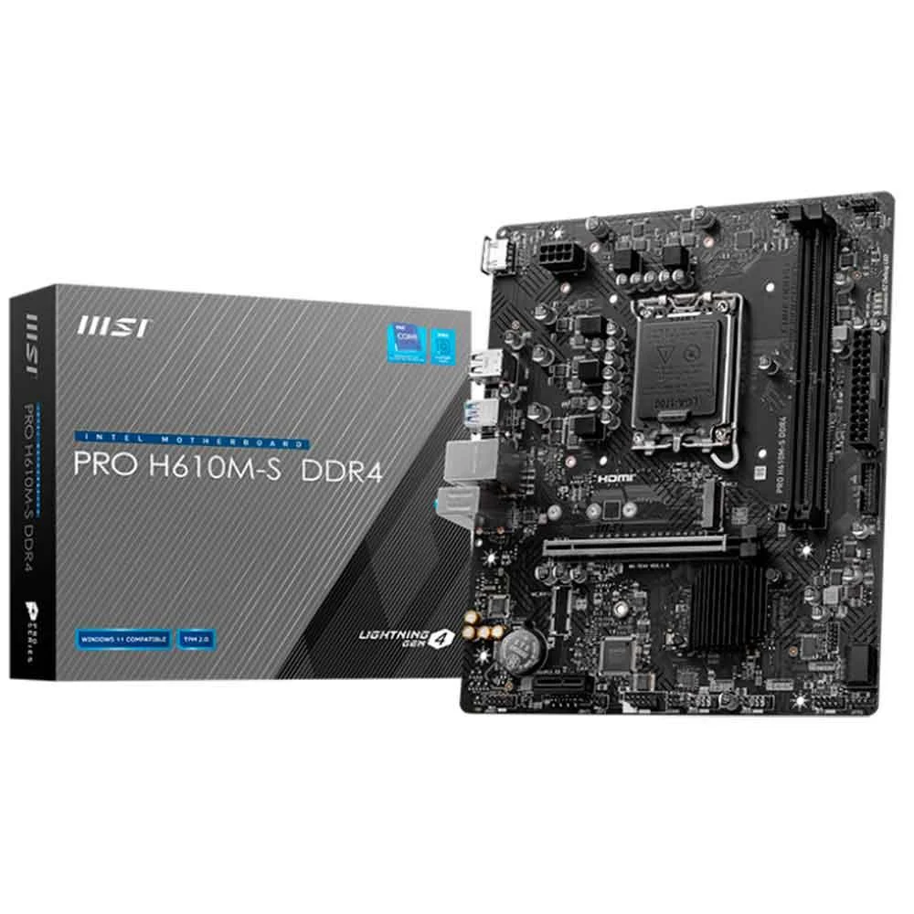 Placa Mae (intel) Msi Pro H610m-s Ddr4 LGA 1700 12 13 E 14 Geracao