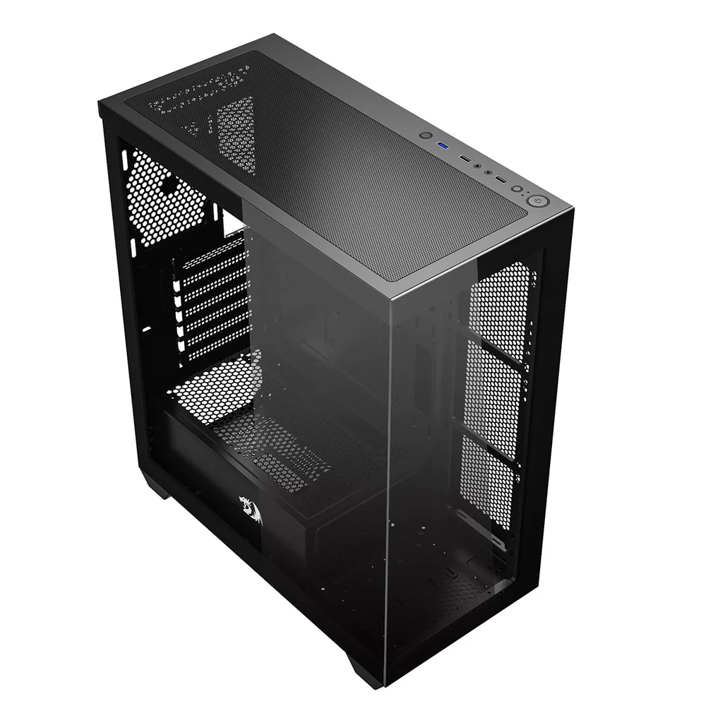 Imagem 3 de 5 do produto Gabinete Gamer Mid Tower Sem Fan Sem Fonte Ca-609b Deflect Preto Redragon