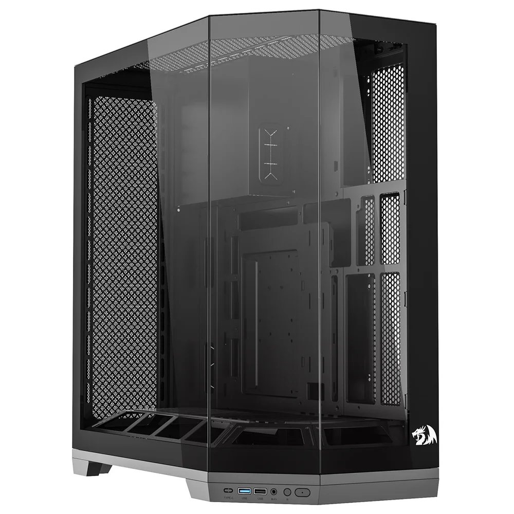 Gabinete Gamer Full Tower Sem Fan Sem Fonte Ca-608b Edge Redragon Preto