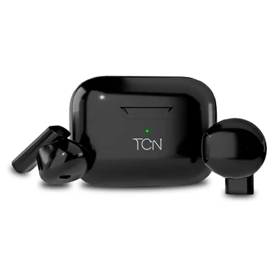 Fone De Ouvido Sem Fio Bluetooth 5.3 Tws, Alcance Até 10m, Autonomia 3h, Sensor Touch E Microfone, Tcn Tws - Preto