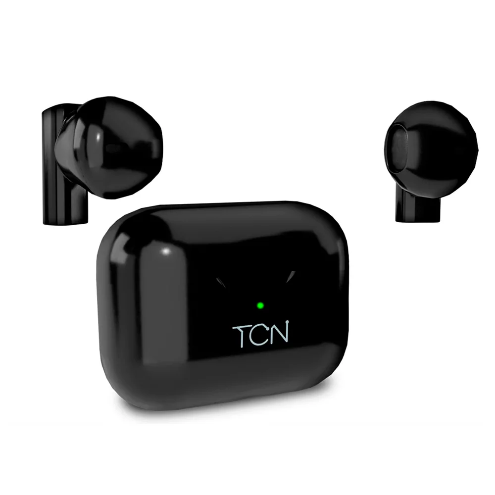 Imagem 5 de 5 do produto Fone De Ouvido Sem Fio Bluetooth 5.3 Tws, Alcance Até 10m, Autonomia 3h, Sensor Touch E Microfone, Tcn Tws - Preto