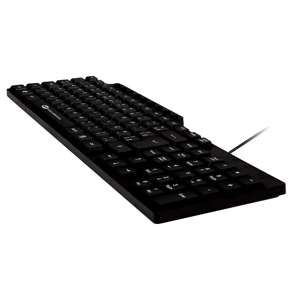 Imagem 2 de 5 do produto Teclado Usb Multimídia Goldentec Gt V3, Abnt2 Com 105 Teclas, 9 Atalhos Multimídia, Cabo 1,2m - Preto