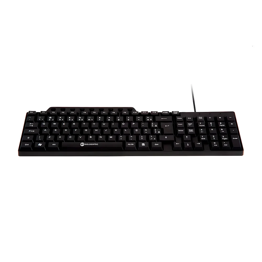 Imagem 3 de 5 do produto Teclado Usb Multimídia Goldentec Gt V3, Abnt2 Com 105 Teclas, 9 Atalhos Multimídia, Cabo 1,2m - Preto