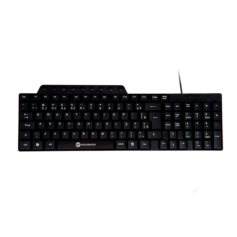 Imagem 5 de 5 do produto Teclado Usb Multimídia Goldentec Gt V3, Abnt2 Com 105 Teclas, 9 Atalhos Multimídia, Cabo 1,2m - Preto