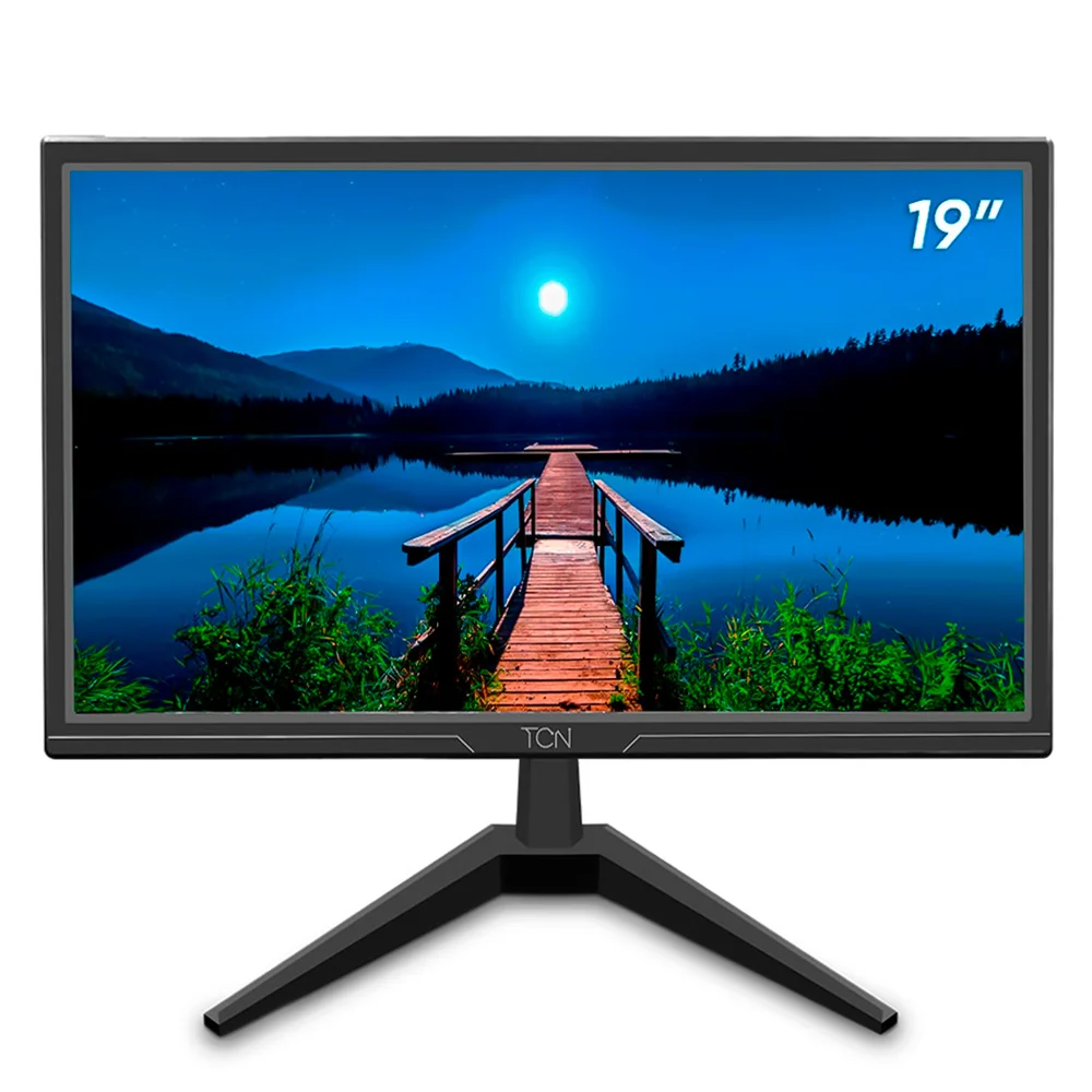 Monitor LED 19" Hd Office, 60hz, 5ms, Porta HDMI E Vga, Com Inclinação, Painel Tn, Tcn - Preto Monitor LED 19" Hd Office, 60hz, 5ms, Porta HDMI E Vga, Com Inclinação, Painel Tn, Tcn - Preto