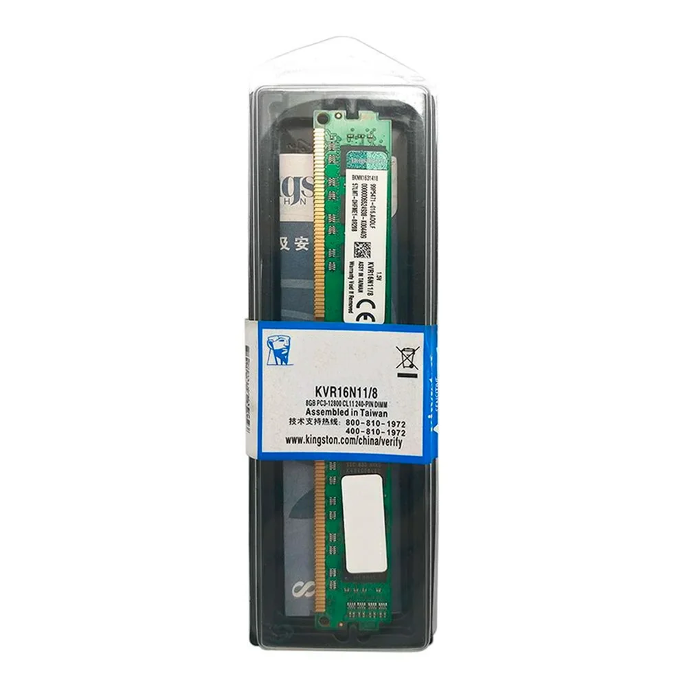 Memória Kingston Ddr3 8GB, 1600mhz, PC3-12800, Cl11, 1.5v, 240-pin Dimm - Kvr16n11/8 Memória Kingston Ddr3 8GB, 1600mhz, PC3-12800, Cl11, 1.5v, 240-pin Dimm - Kvr16n11/8