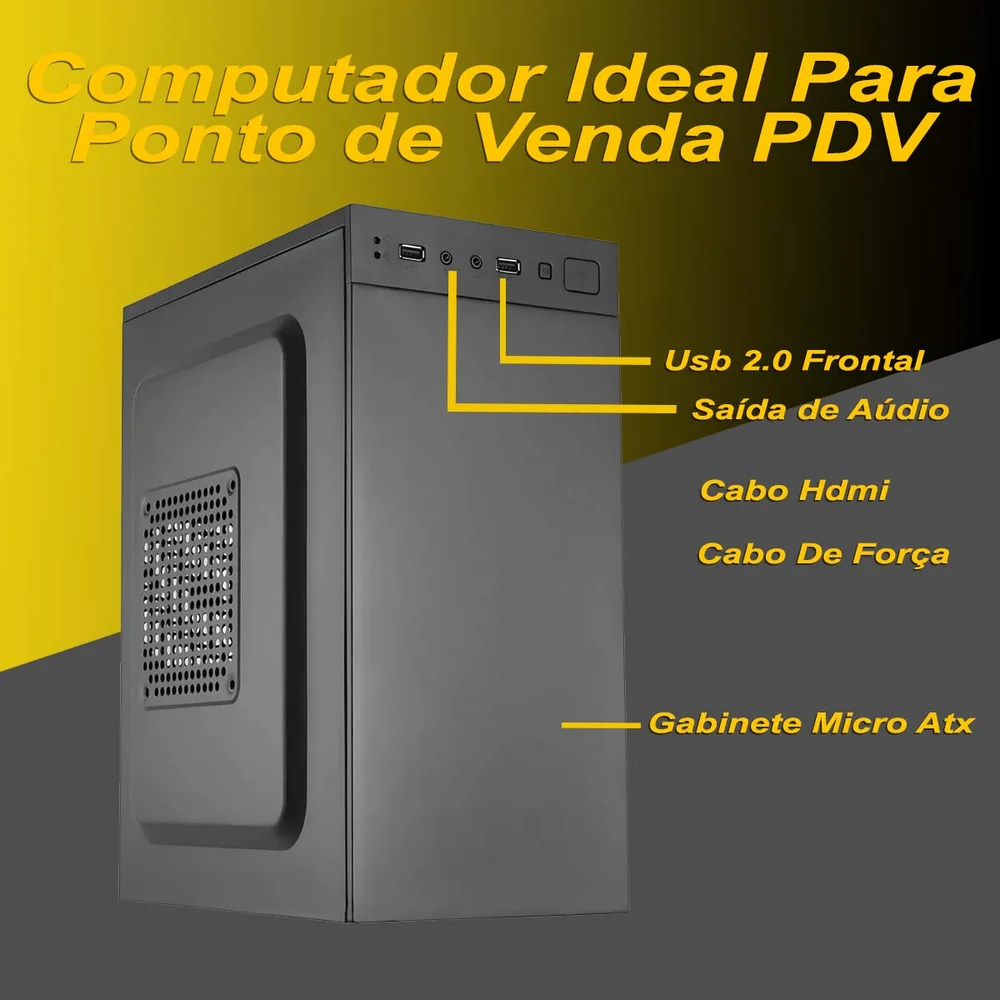 Computador Mdi Intel Core i5 8GB SSD 120GB Escritório Win 10