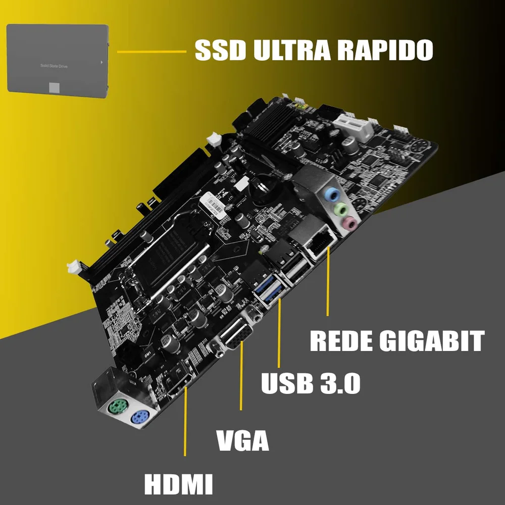 Computador Mdi Intel Core i5 8GB SSD 120GB Escritório Win 10