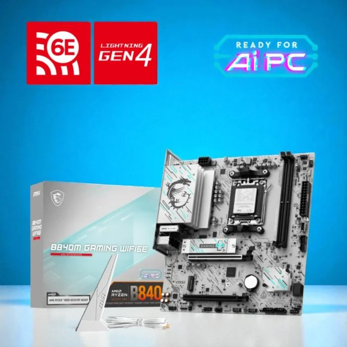 Imagem 2 de 5 do produto Placa Mãe Msi B840m Gaming Wifi6e Am5 2xDDR5 Amd B840 Matx