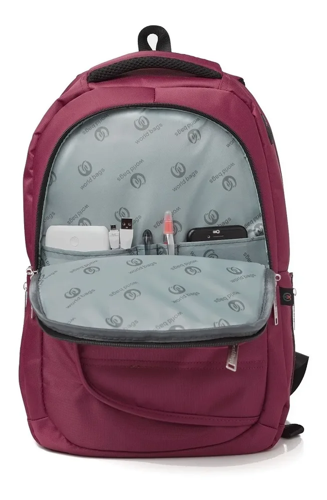 Imagem 3 de 5 do produto Mochila Executiva Laptop Até 15.6 World Bags - Epg-5109c Vermelha