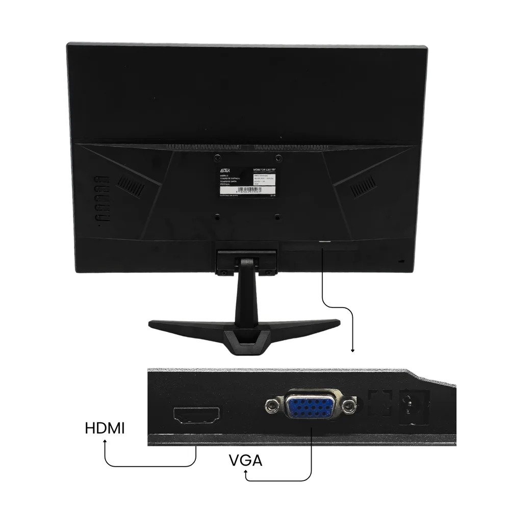 Monitor LED 19" Gamer, Resolução Full Hd 60hz 5ms, Hd-mi Vga Vesa Aitek Amo-1019lite Monitor LED 19" Gamer, Resolução Full Hd 60hz 5ms, Hd-mi Vga Vesa Aitek Amo-1019lite