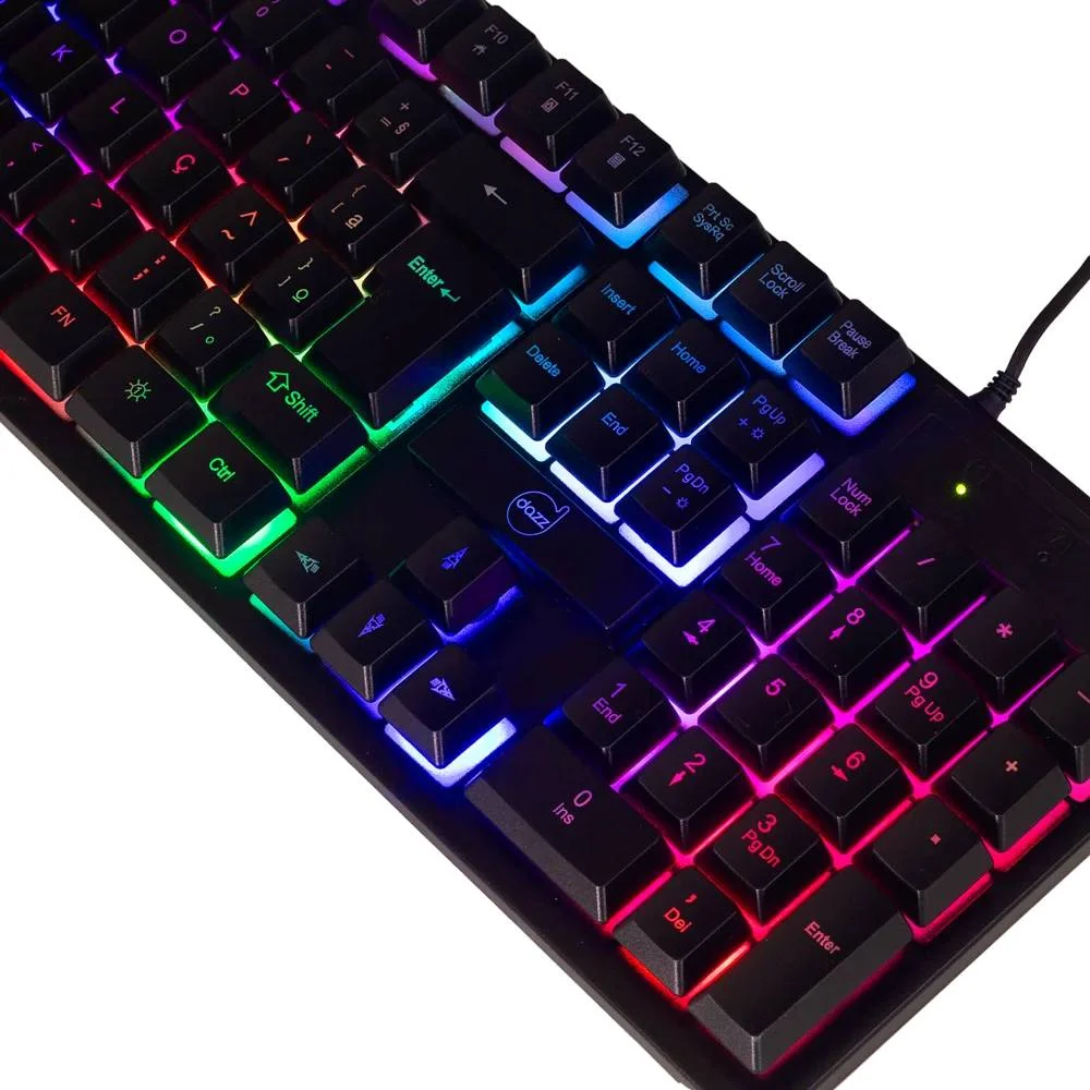 Imagem 5 de 5 do produto Teclado Gamer Dazz Gte1000 Rainbow C/ Fio Abnt2 Preto