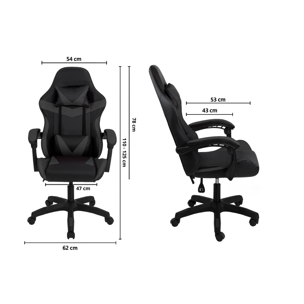 Imagem 4 de 5 do produto Cadeira Gamer Escritório Reclinável Ergonômica Giratória Com Rodinhas X-on - Preto