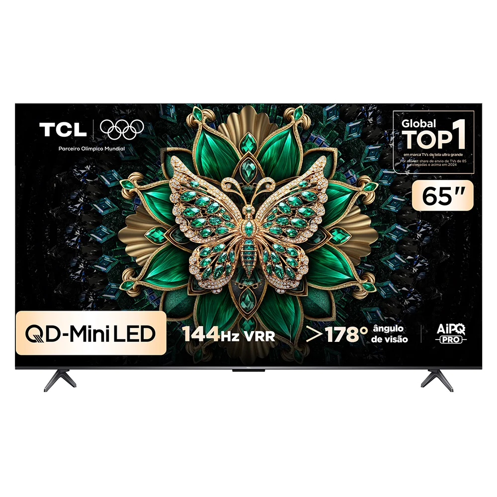 Smart TV TCL 65 Polegadas QLED Mini LED 4K C6K WiFi Bluetooth Google TV 4 HDMI 144Hz HDR10+ 65C6K 4
